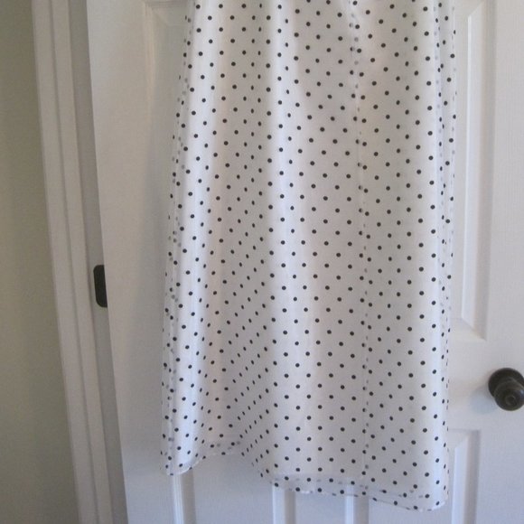 JEFFREY AND DARA WHITE AND BLACK POLKA DOT LONG EVENING SKIRT 14 NWT $89.00 - Picture 4 of 5